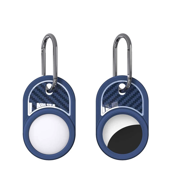 Airtag Silikon Anahtarlık Kılıfı Kopçaklı Karbon Desen 05 - 7
