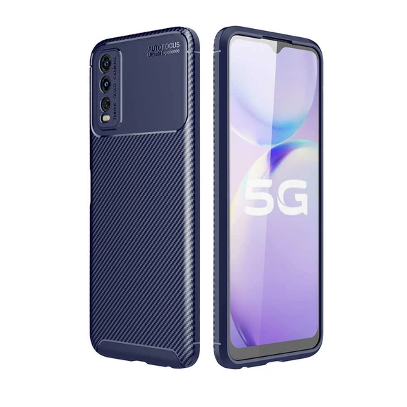 Vivo Y20 Kılıf Karbon Silikon Case