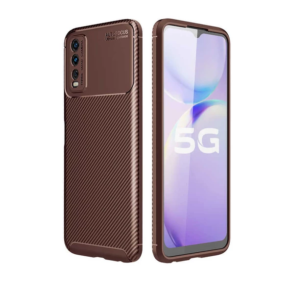 Vivo Y20S Kılıf Karbon Silikon Case