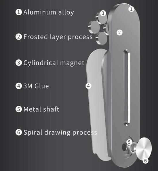 Laptop - Monitör Yanı Telefon Tutucu Mıknatıslı SJ05 - 9