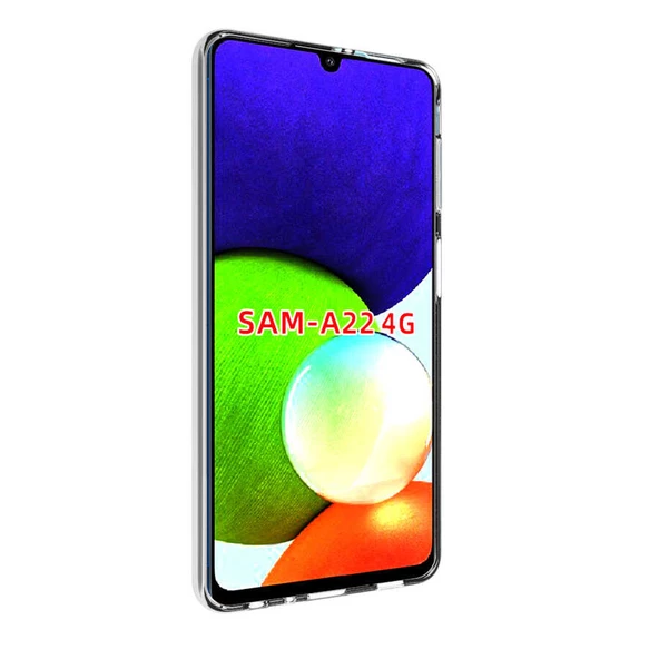 Samsung Galaxy A22 4G Kılıf Şeffaf Silikon Hibrit Case