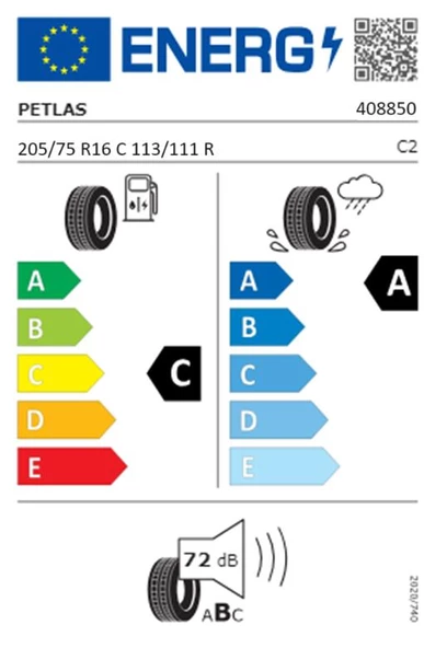 Petlas 205/75 R16 C TL 113/111R 10PR VANMASTER + A/S Ticari Dört Mevsim Lastiğidir (Üretim Tarihi:2024) - 2