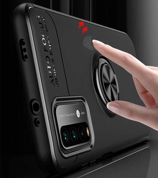 Xiaomi Redmi Note 9 4G Kılıf Yüzüklü Magnetli Ravel Case - 4