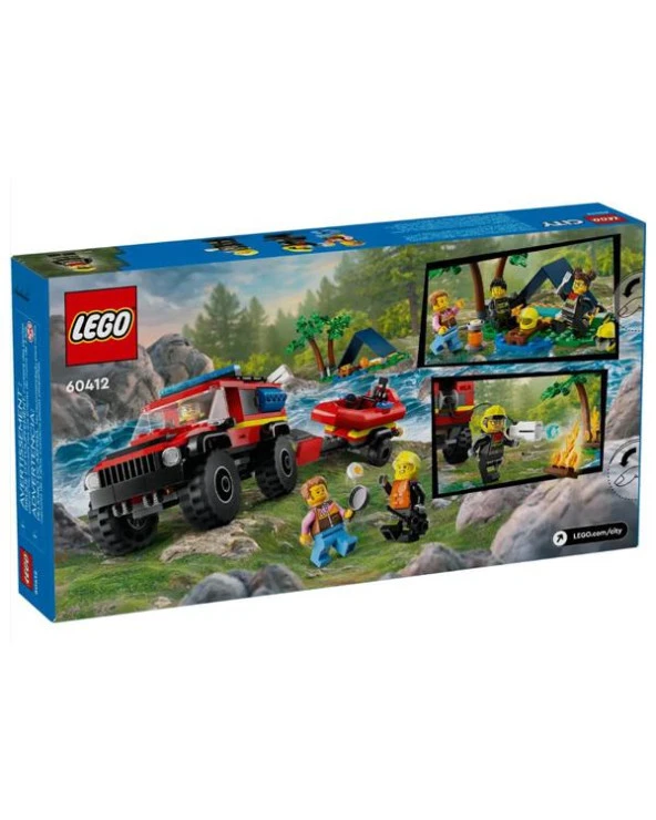 Lego 4x4 Kurtarma Botlu İtfaiye Kamyonu 60412