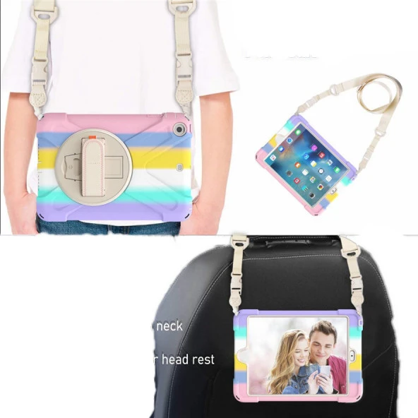 Apple iPad Air 1 9.7" Kılıf Renkli Strap Zırh Case A1474 A1475 A1476 - 11