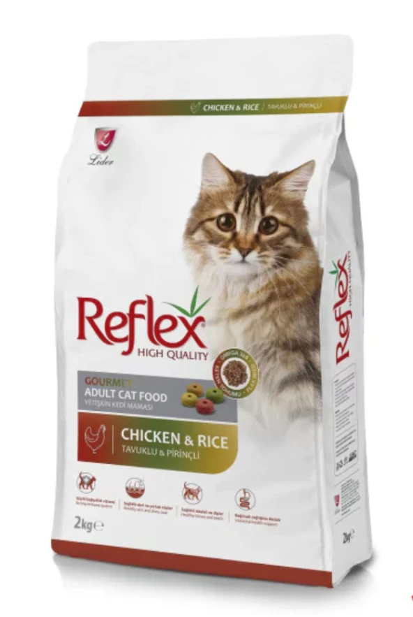 Reflex Cat   Multi Colour Tavuklu Renkli Taneli Yetişkin Kedi Maması 2 Kg RFL-252