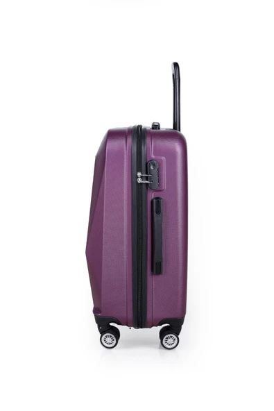 Polo&Sky Elmas Model Mor Renk Orta Boy Valiz Bavul - Resim 3