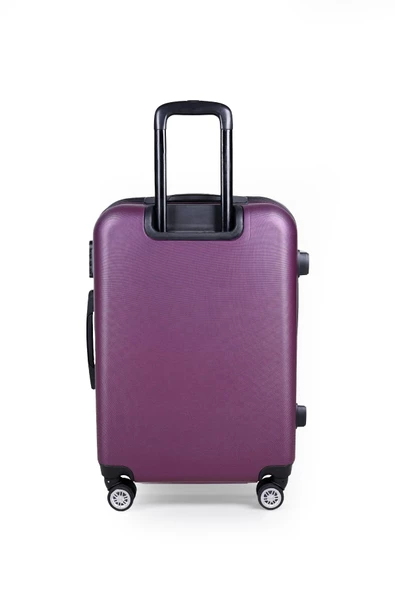 Polo&Sky Elmas Model Mor Renk Orta Boy Valiz Bavul - Resim 4