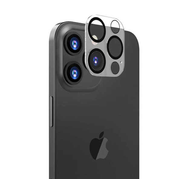 Apple iPhone 13 Pro Max Kamera Lens Koruyucu Çerçeveli Koruyucu CL-05