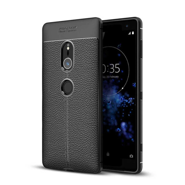 Sony Xperia XZ2 Kılıf Deri Tarzı Niss Silikon Case