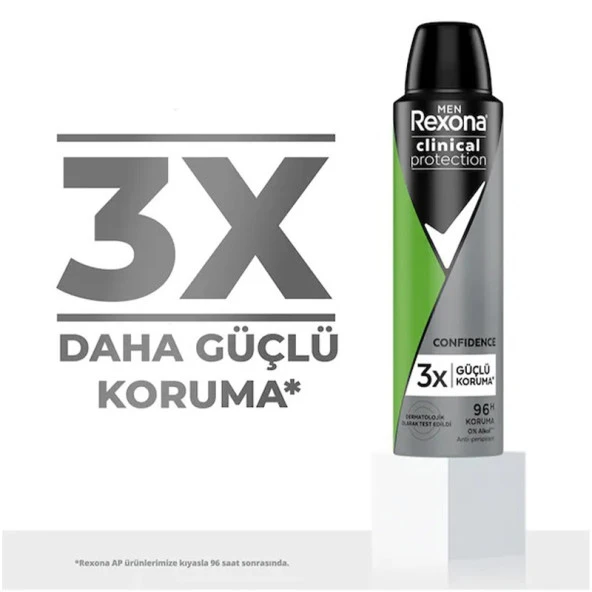 Rexona Men Clinical Protection Erkek Sprey Deodorant Confidence 96 Saat Koruma 150 Ml - 3