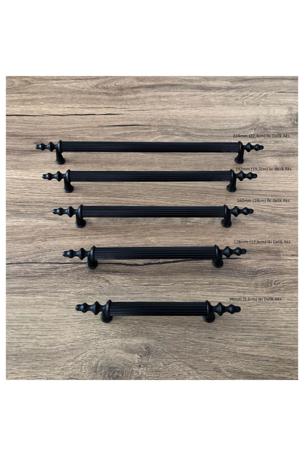 Mat Siyah Mobilya Dolap Mutfak Çekmece Kulpu 224mm (22,4cm) 1 Adet - Resim 2
