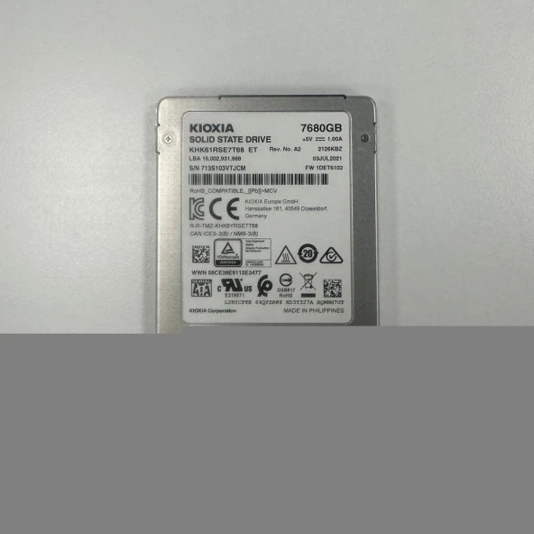Kioxia 7.68 TB 2.5" 550-530 MB-s DWPD:1 SERVER SSD