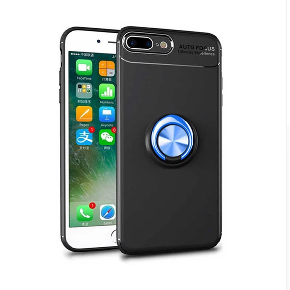 Apple iPhone 7 Plus Kılıf Yüzüklü Magnetli Ravel Case