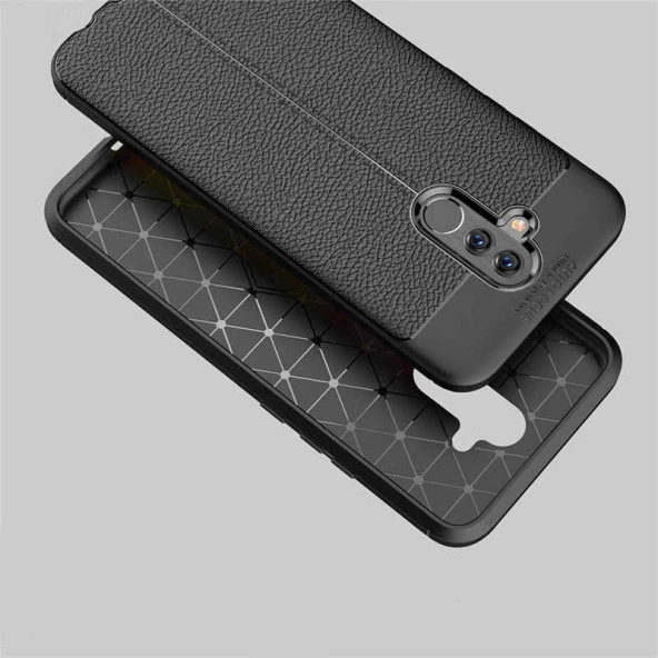 Huawei Mate 20 Lite Kılıf Deri Tarzı Niss Silikon Case - 4