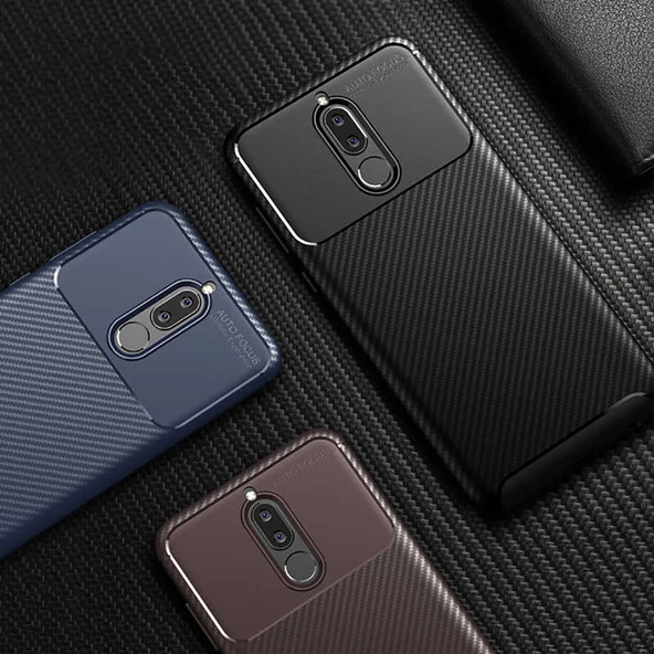 Huawei Mate 10 Lite Kılıf Karbon Silikon Case - 4