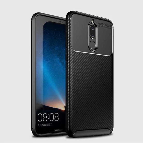 Huawei Mate 10 Lite Kılıf Karbon Silikon Case - 3