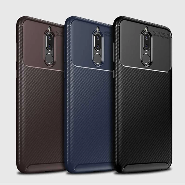 Huawei Mate 10 Lite Kılıf Karbon Silikon Case - 11