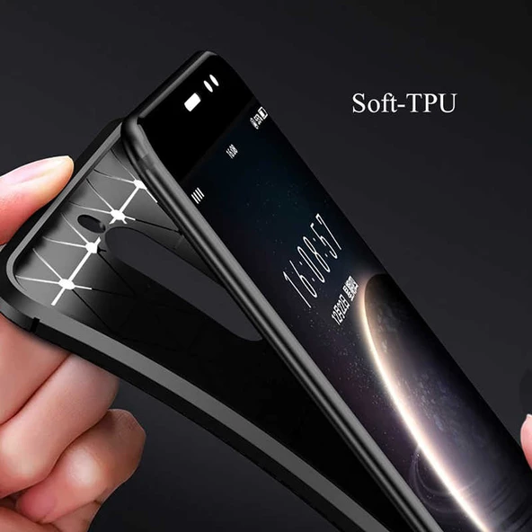 Huawei Mate 10 Lite Kılıf Karbon Silikon Case - 6