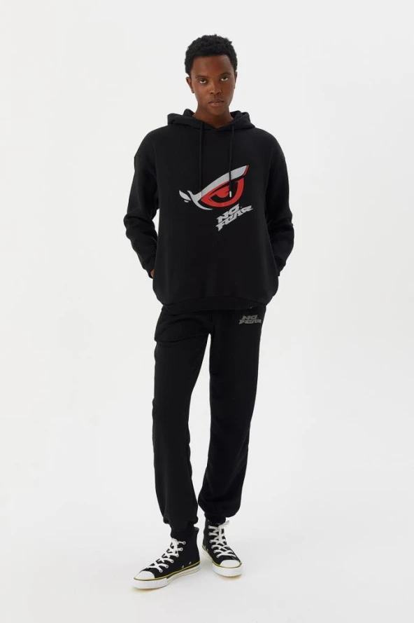No Fear Erkek Sweatshirt Kapüşonlu Siyah M500227 - 2