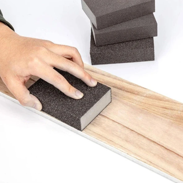 Dikdörtgen Takoz Sünger Zımpara Kübik El Zımparası Islak Kuru 120 Kum - 2