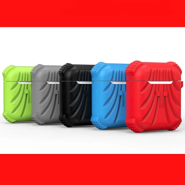 Apple Airpods 1. / 2. Nesil ile uyumlu Kılıf Silikon Airbag ile uyumlu Kılıf 01