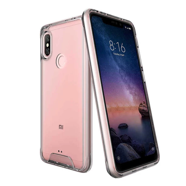 Xiaomi Redmi Note 6 Pro Kılıf Şeffaf Sararmaz Gard Silikon