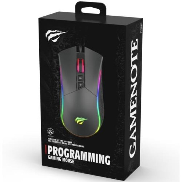 GameNote MS1001 Kablolu RGB Gaming Mouse Siyah  USB/Ayarlanabilr RGB ışıklı/DPI