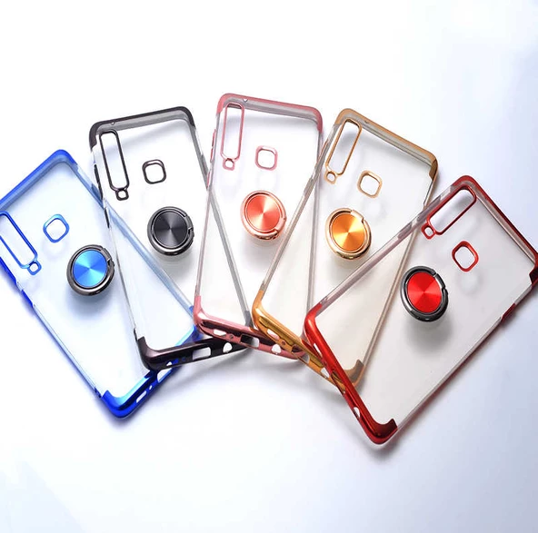 Samsung Galaxy A9 2018 Kılıf Şeffaf Yüzüklü Gess Kapak - 5