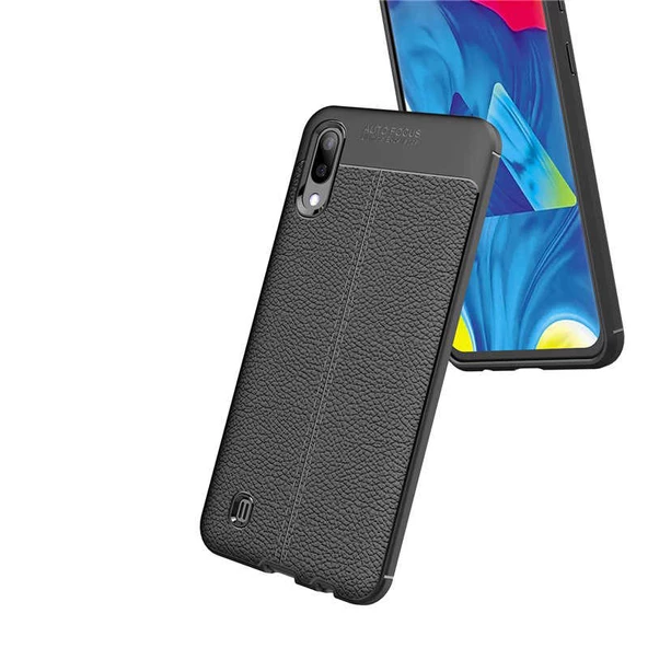 Samsung Galaxy M10 Kılıf Deri Tarzı Niss Silikon Case