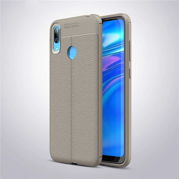 Huawei Y7 Prime 2019 Kılıf Deri Tarzı Niss Silikon Case