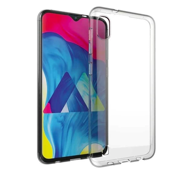 Samsung Galaxy A10 Kılıf Şeffaf Silikon Hibrit Case