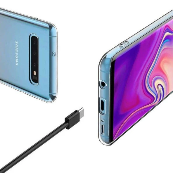 Samsung Galaxy S10 Kılıf Şeffaf Silikon Hibrit Case