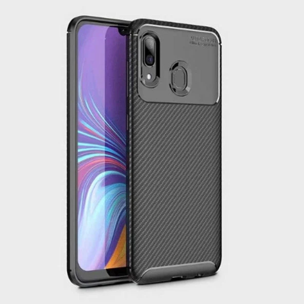 Samsung Galaxy A20 Kılıf Karbon Silikon Case