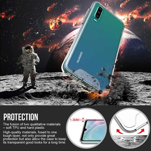 Huawei P30 Kılıf Şeffaf Sararmaz Gard Silikon - 2