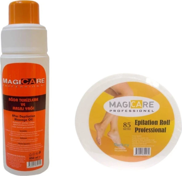 Magicare Ağda Temizleme Ve Masaj Yağı 850 Ml+Magıcare Professıonel 85 Metre Epilation Roll Ağda Bezi