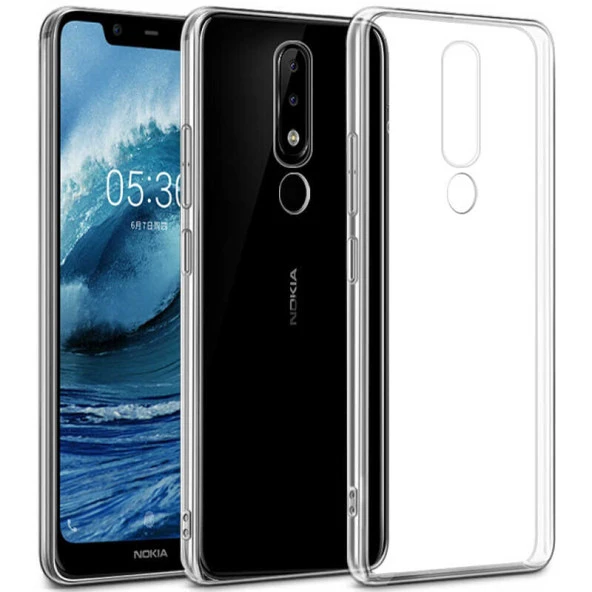 Nokia 5.1 Plus Kılıf Şeffaf Silikon Hibrit Case