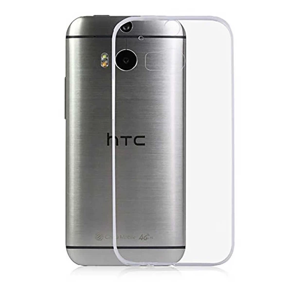 HTC One M8 Kılıf Şeffaf Silikon Hibrit Case