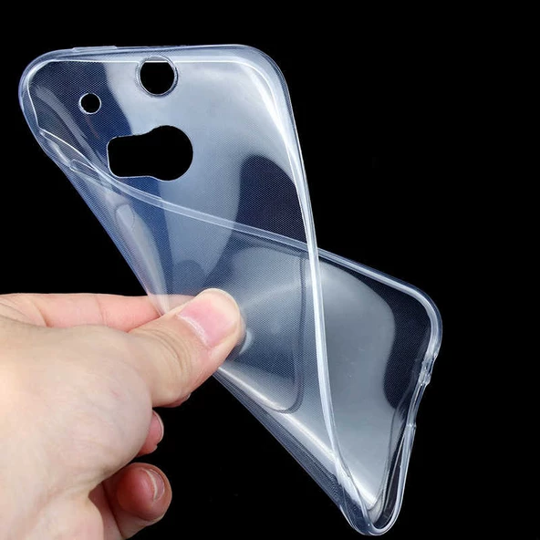 HTC One M8 Kılıf Şeffaf Silikon Hibrit Case - 3