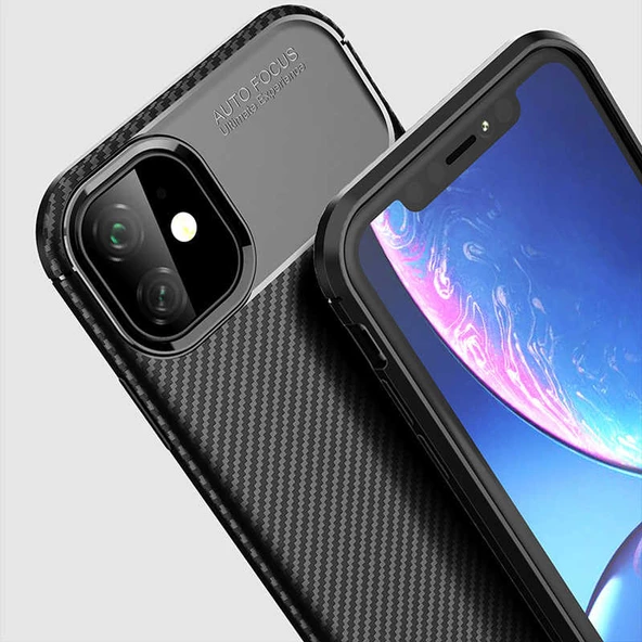 Apple iPhone 11 Kılıf Karbon Silikon Case