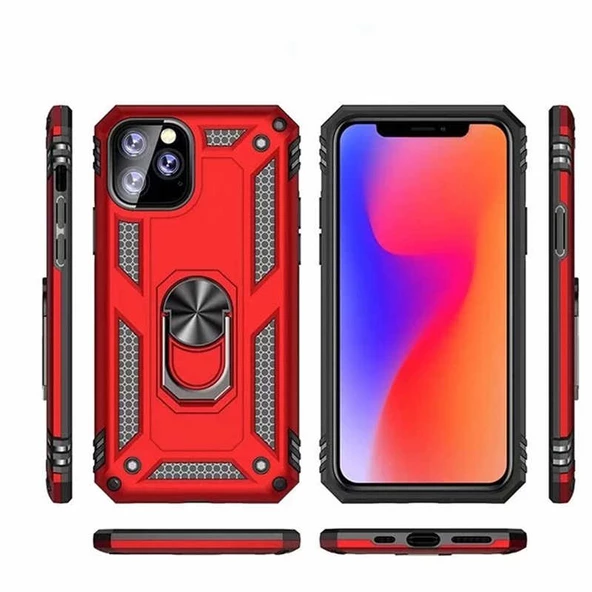 Apple iPhone 11 Pro Max Kılıf Yüzüklü Zırh Tank Vega - 2