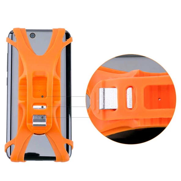 Bisiklet Telefon Tutucu Turuncu Örgü Ağ Tutucu BH-01 - 2