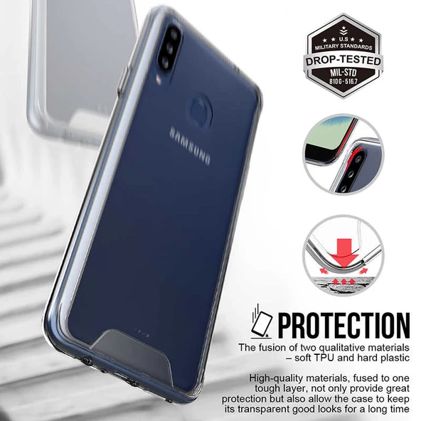 Samsung Galaxy A20S Kılıf Şeffaf Sararmaz Gard Silikon - 5