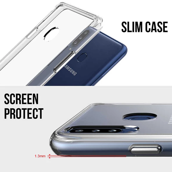 Samsung Galaxy A20S Kılıf Şeffaf Sararmaz Gard Silikon - 9