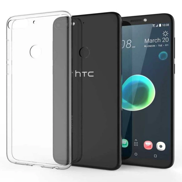 HTC Desire 12 Plus Kılıf Şeffaf Silikon Hibrit Case