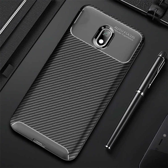 Xiaomi Redmi 8A Kılıf Karbon Silikon Case