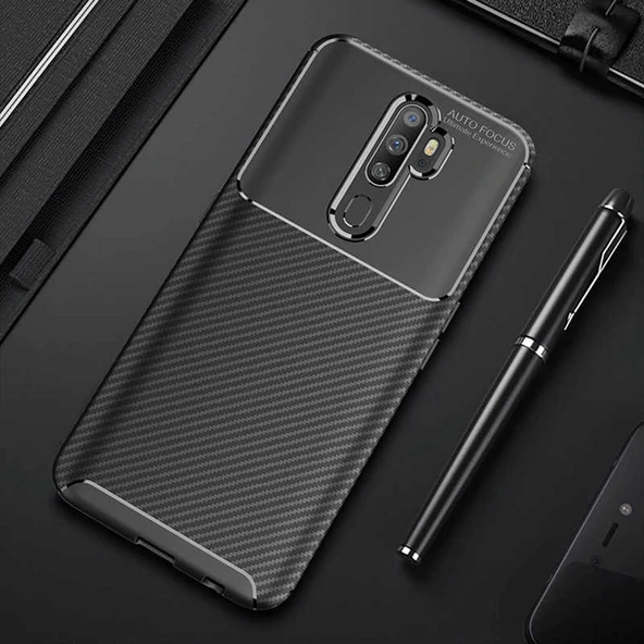 Oppo A9 2020 Kılıf Karbon Silikon Case - 5