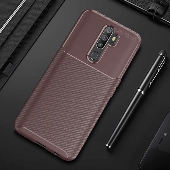 Oppo A9 2020 Kılıf Karbon Silikon Case - 7