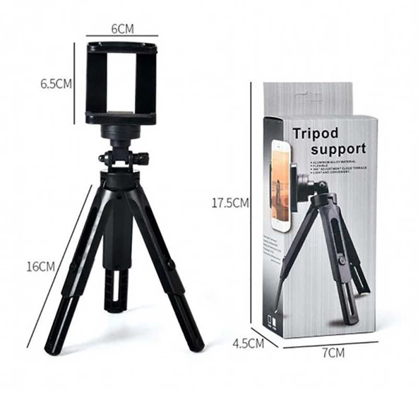 Tripod 5 Kademeli Dik-Yan Duruşlu Telefon Tutucu TR3 Tripod - 8