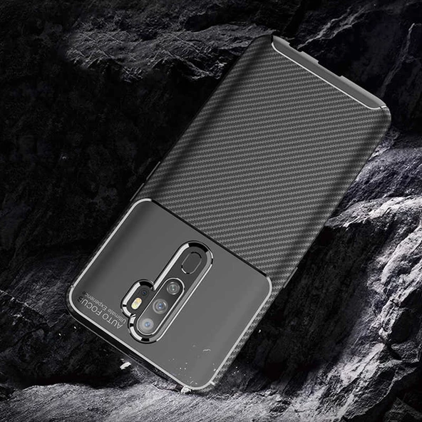 Oppo A9 2020 Kılıf Karbon Silikon Case - 4